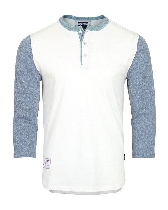 Men's 3/4 Sleeve Baseball Retro Henley Casual Athletic Button Crewneck Shirts