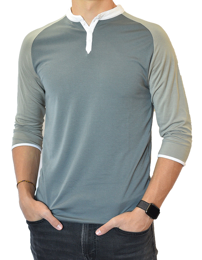 Men's 3/4 Sleeve Henley Shirt