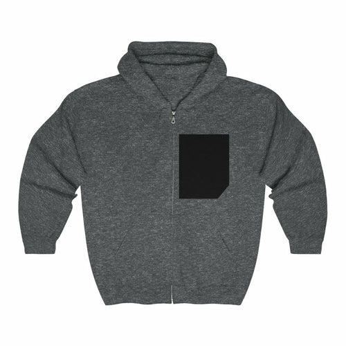 Men's Faux Black Pocket Heavy Blend Zip Up Hoodie