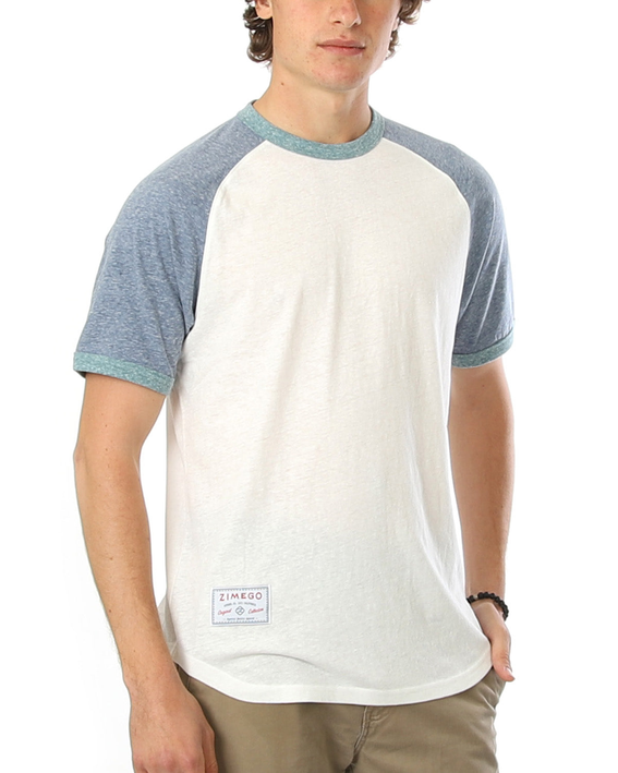 Men's Short Sleeve Classic Retro Contrast Raglan Ringer T-Shirt