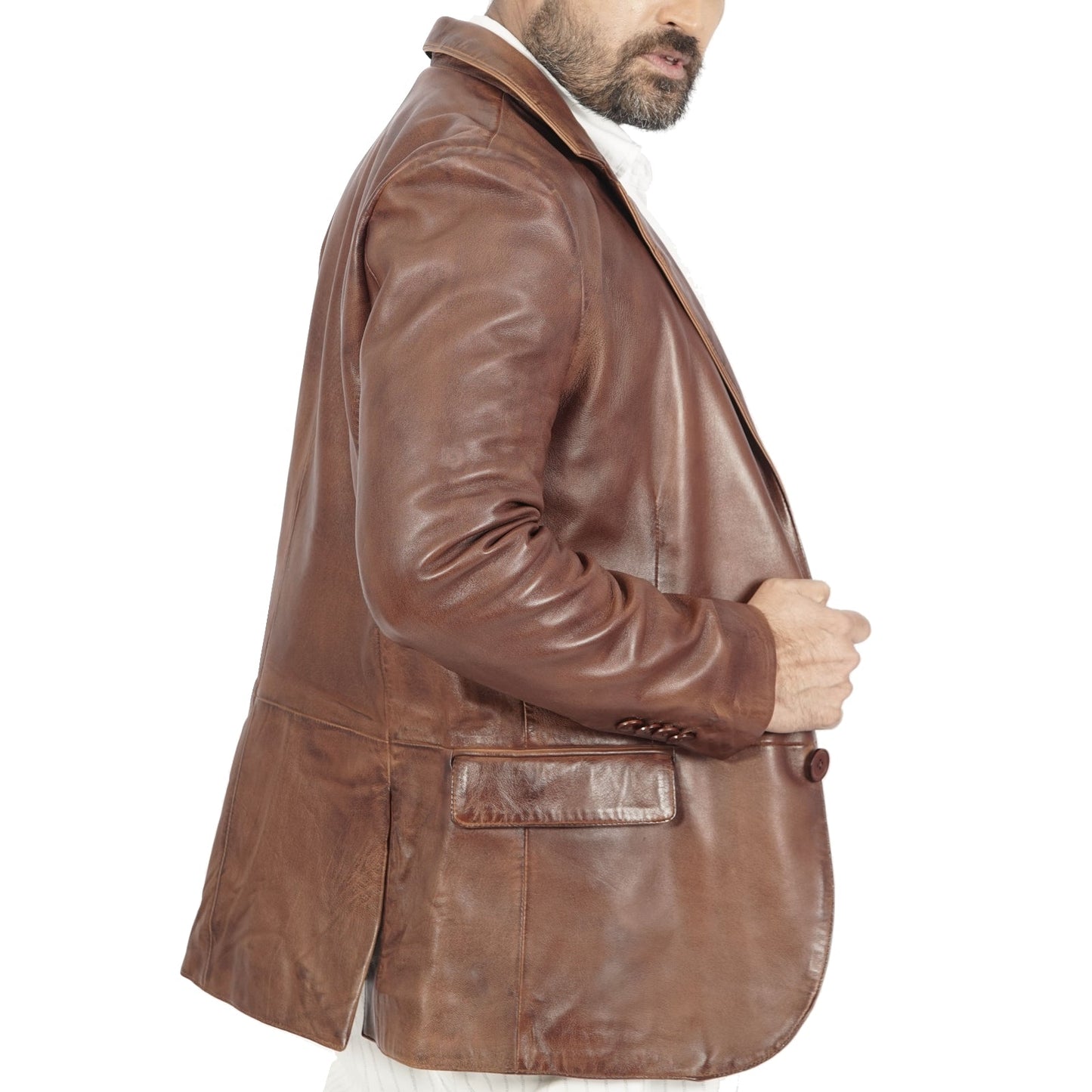 Men's Blazer Harper Brown Leather Jacket