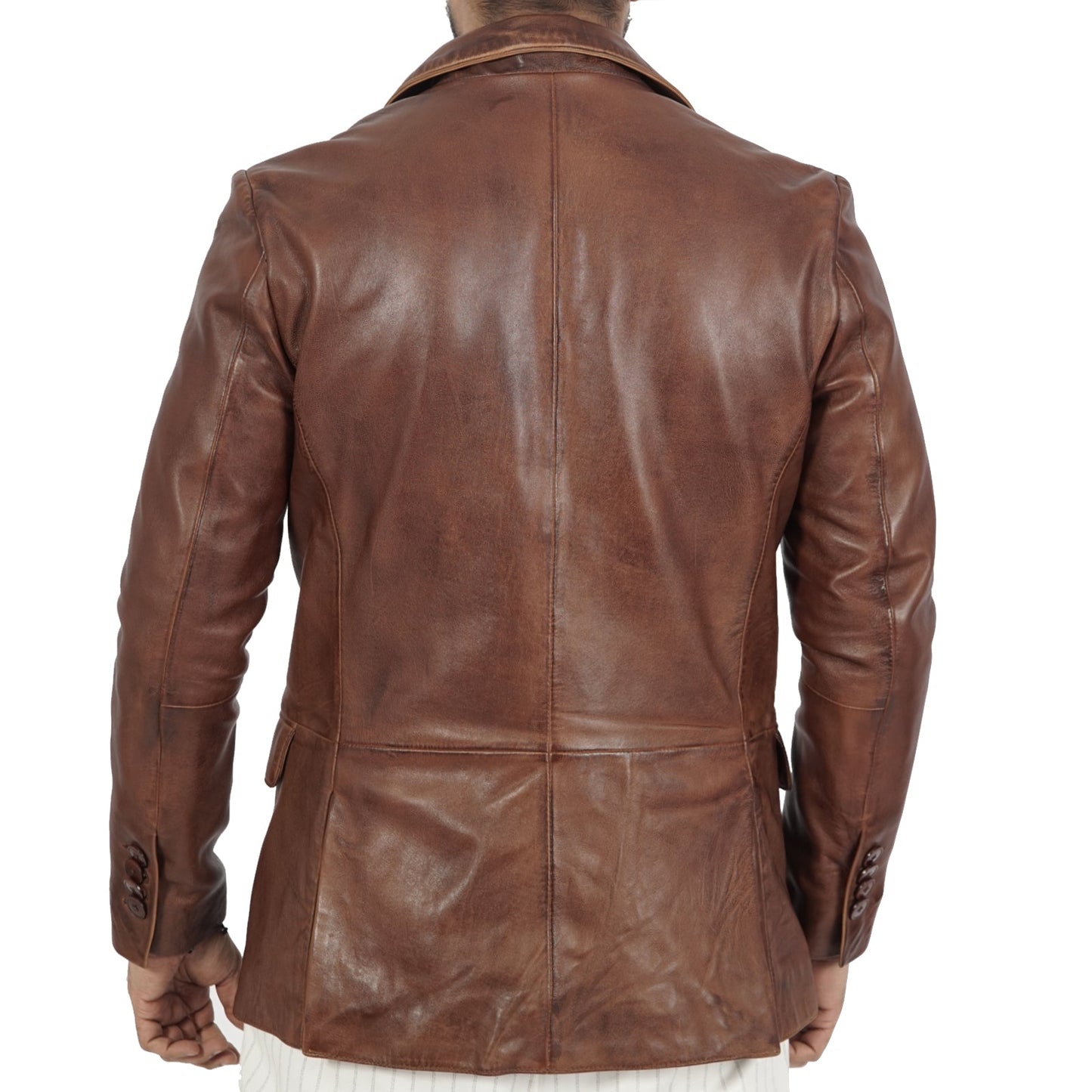 Men's Blazer Harper Brown Leather Jacket