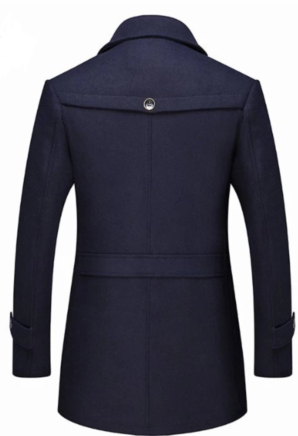 Men's Layered Collar Button Front Mid Length Coat