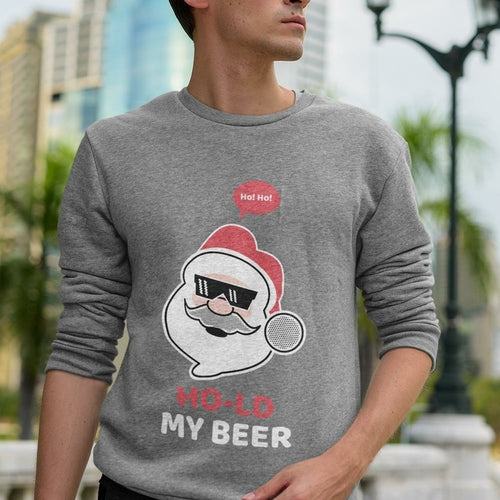 Men's Ho Ho Ho Santa Beer Crewneck Sweatshirt