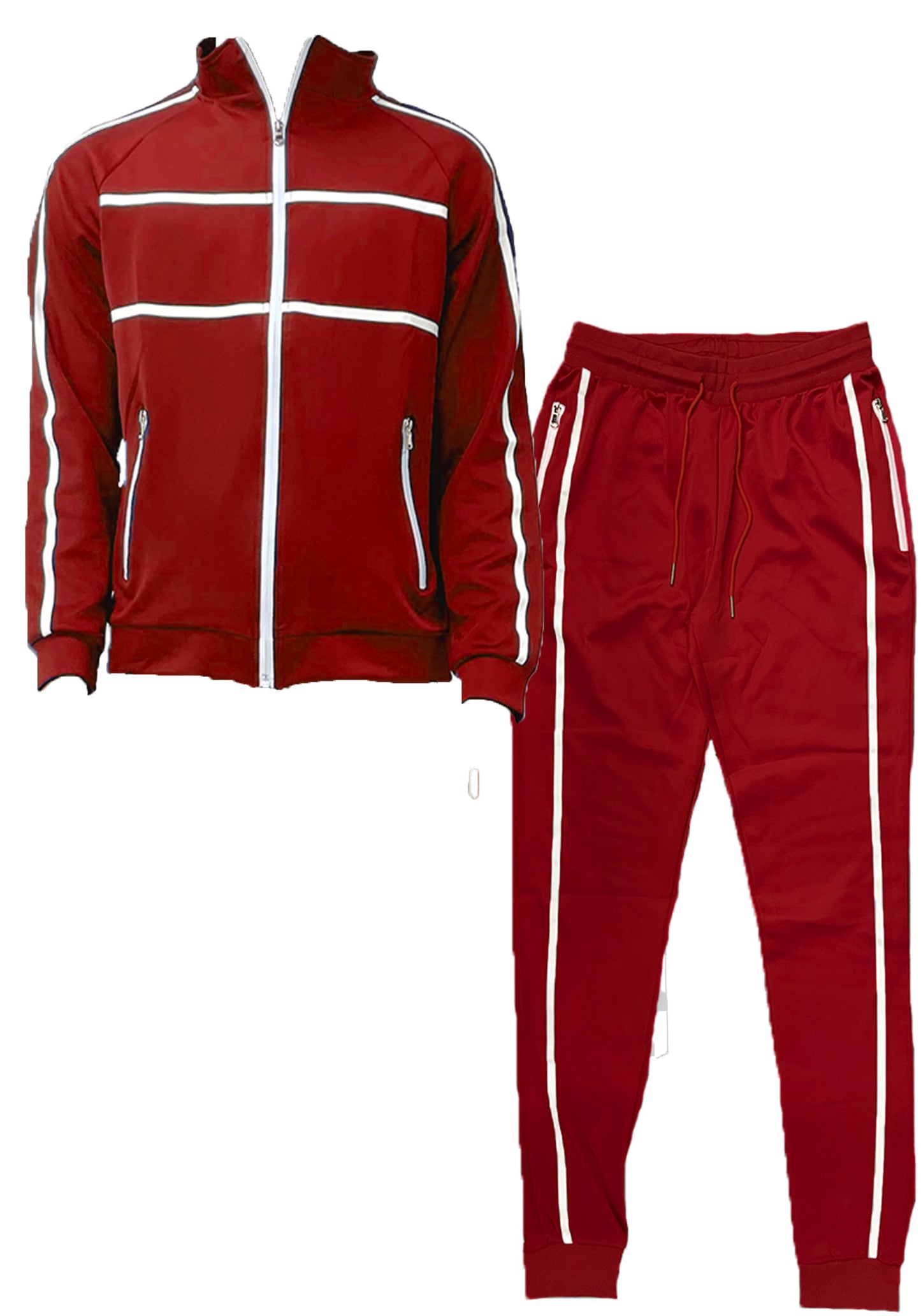 Men's Tape Design Track Jacket and Pant Set