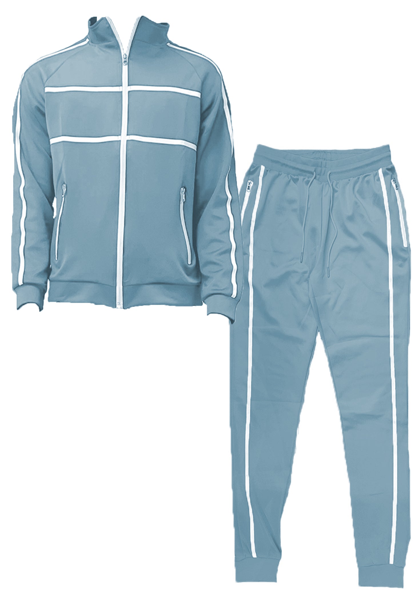 Men's Tape Design Track Jacket and Pant Set