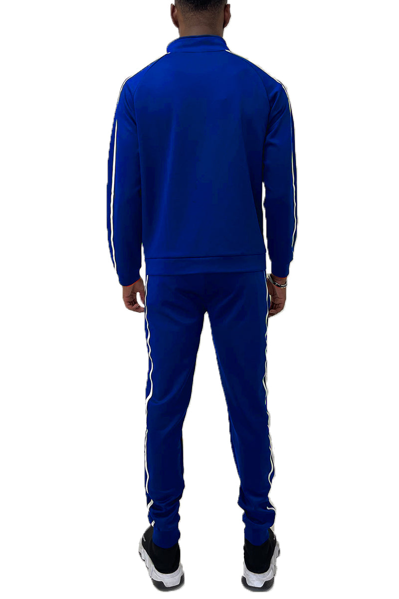 Men's Tape Design Track Jacket and Pant Set