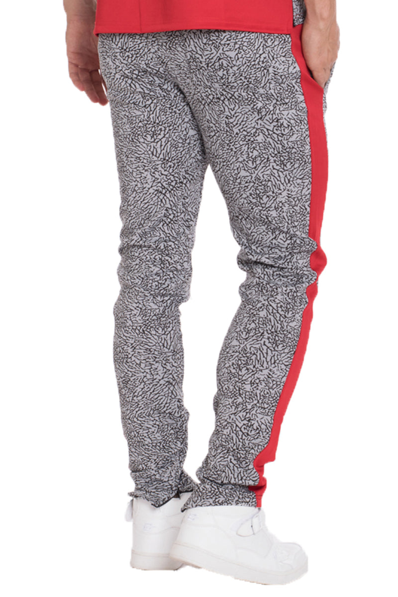 Men's Elephant Print Side Stripe Track Pants