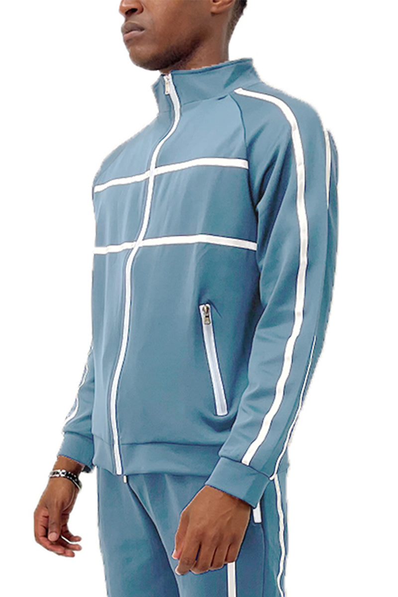 Men's Tape Design Track Jacket and Pant Set