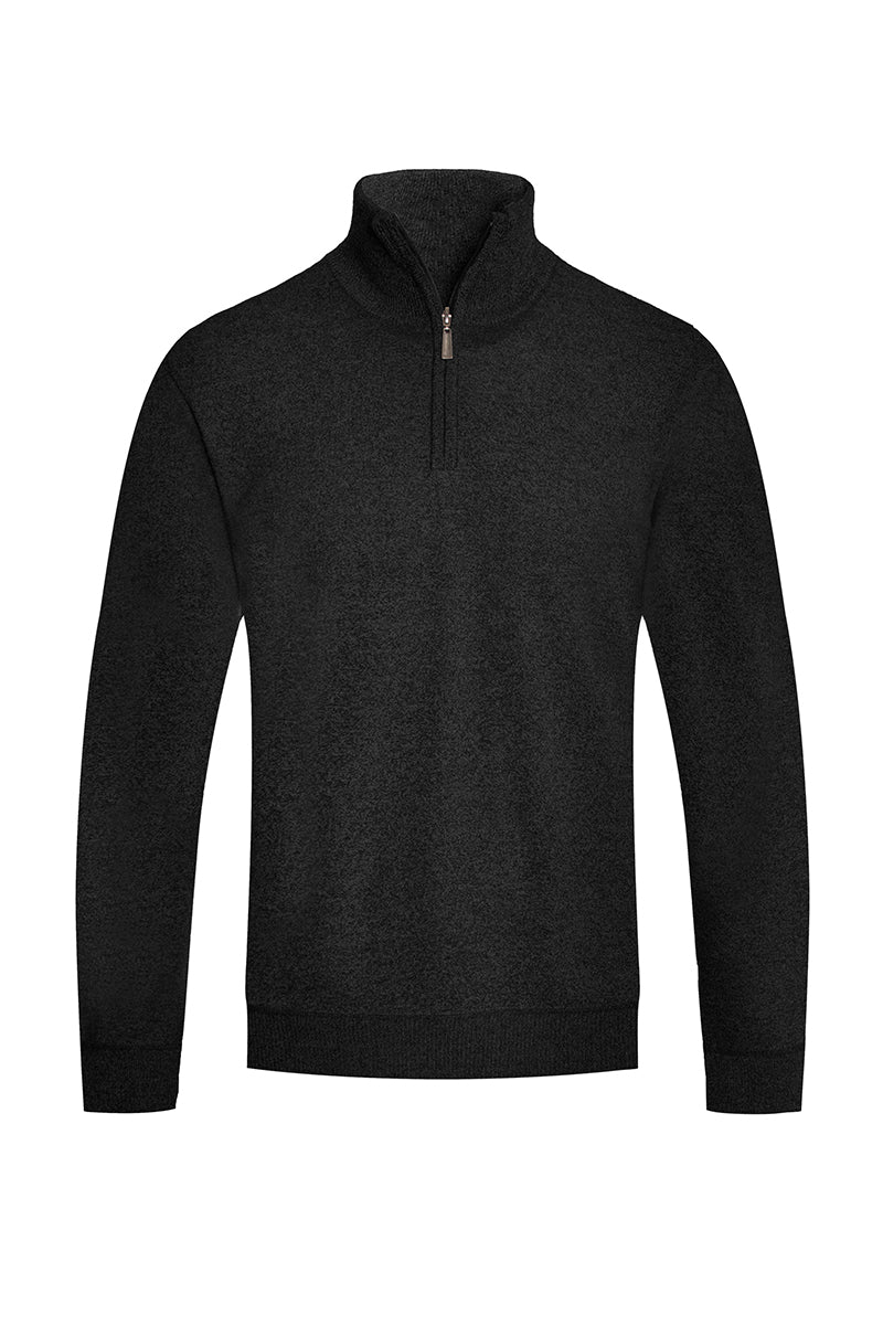 Men's Solid Quarter Zip Sweater