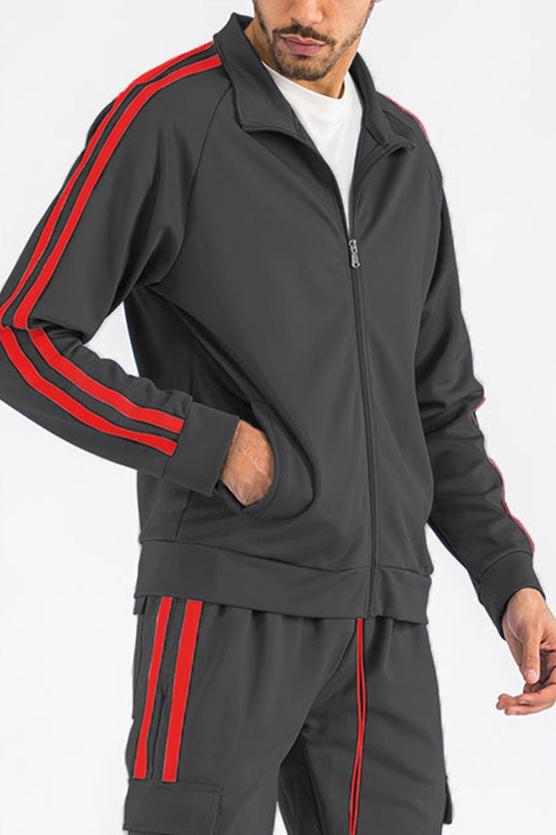 Men's Two Stripe Zip Up Track Jacket