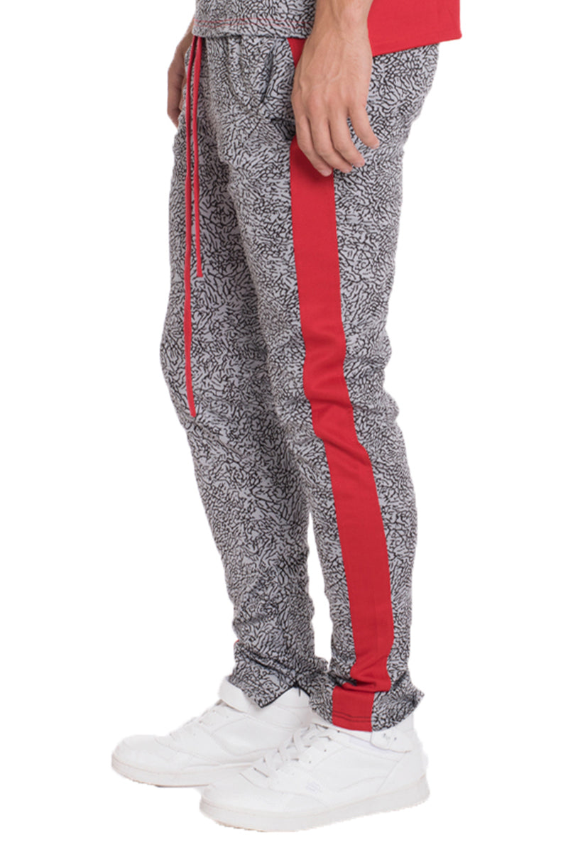 Men's Elephant Print Side Stripe Track Pants