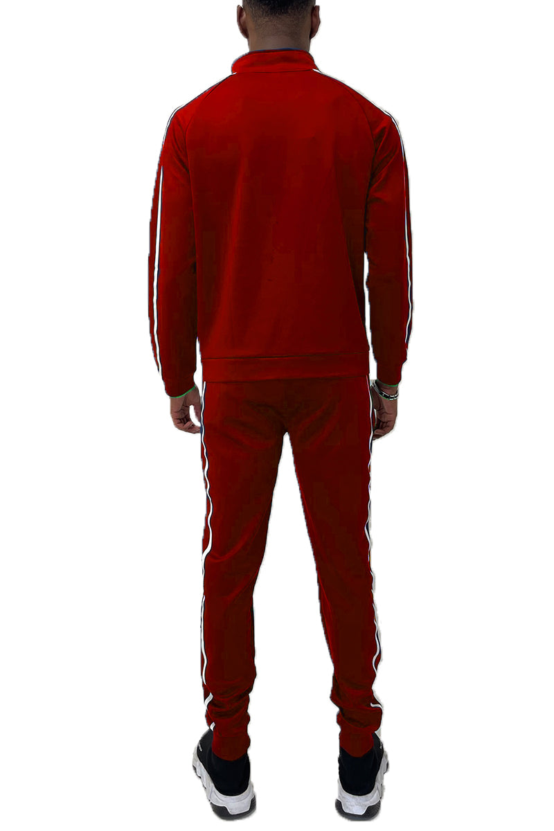 Men's Tape Design Track Jacket and Pant Set