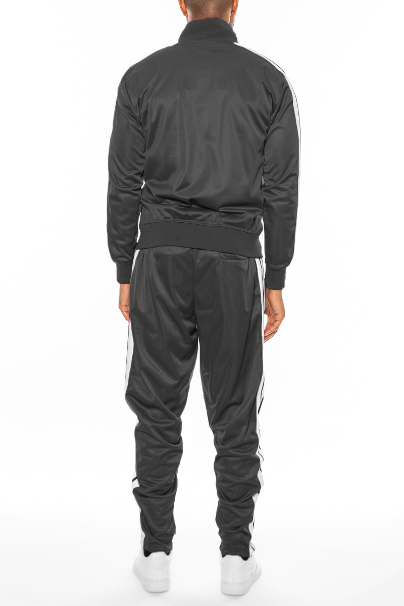 Striped Tape Front Pleat Track Suit