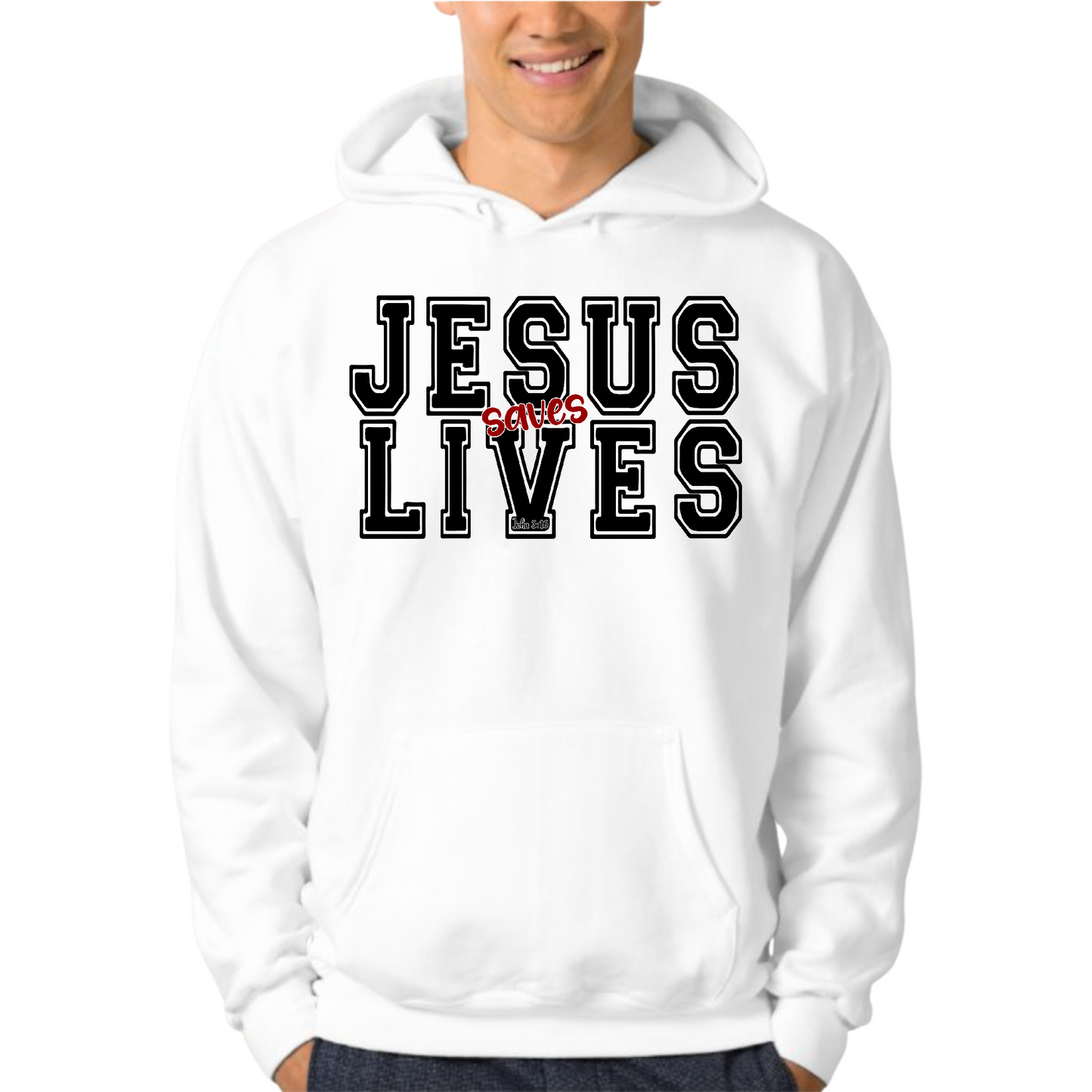 Men's Graphic Hoodie - Jesus Saves Lives