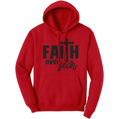 Graphic Hoodie Sweatshirt - Faith Over Fear Hooded Shirt