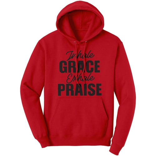 Men's Hoodie Sweatshirt - Inhale Grace/Exhale Praise Hooded Shirt