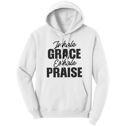 Men's Hoodie Sweatshirt - Inhale Grace/Exhale Praise Hooded Shirt