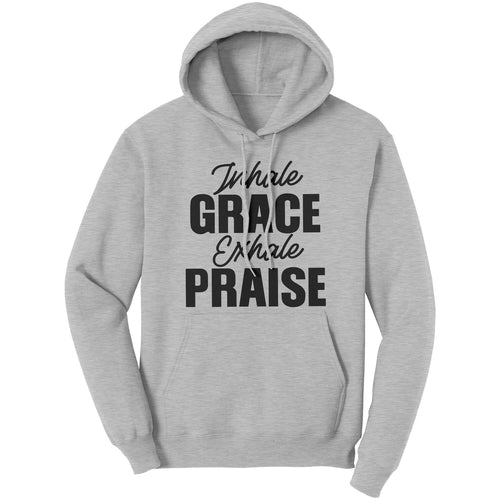 Men's Hoodie Sweatshirt - Inhale Grace/Exhale Praise Hooded Shirt