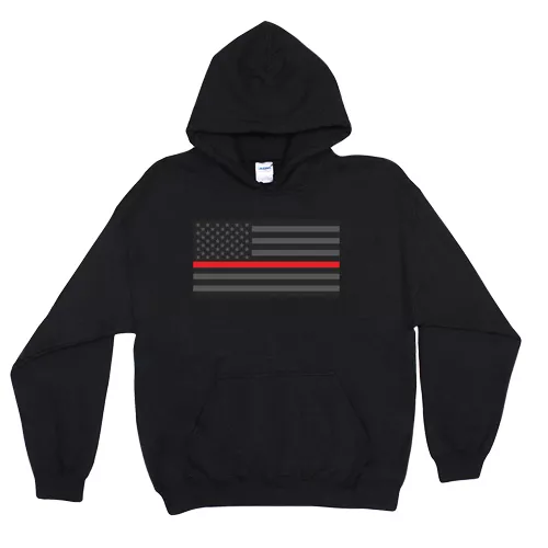 Pullover/Hooded Police/Thin Red Line Black - Large